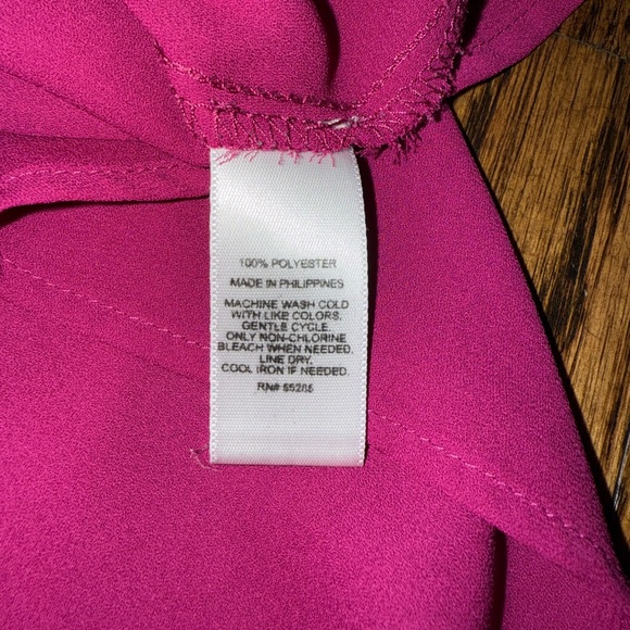 2/$10 • Express Fuchsia Portofino Button Down Blouse - Size: Small - Picture 6 of 9